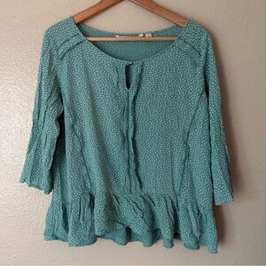 ❇️LC Lauren Conrad Teal Polka Dot Blouse 2 for $22❇️